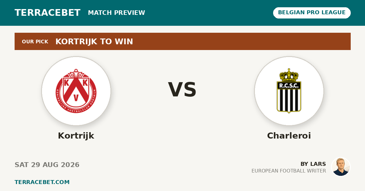 Kortrijk vs Charleroi preview by Lars for TerraceBet