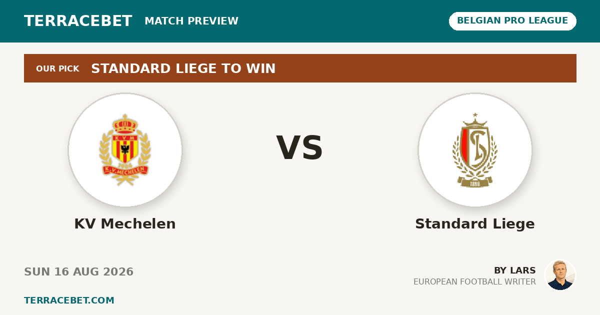 KV Mechelen vs Standard Liege preview by Lars for TerraceBet