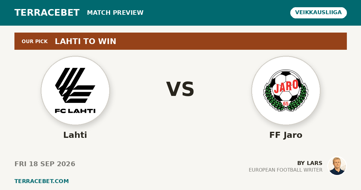 Lahti vs FF Jaro preview by Lars for TerraceBet