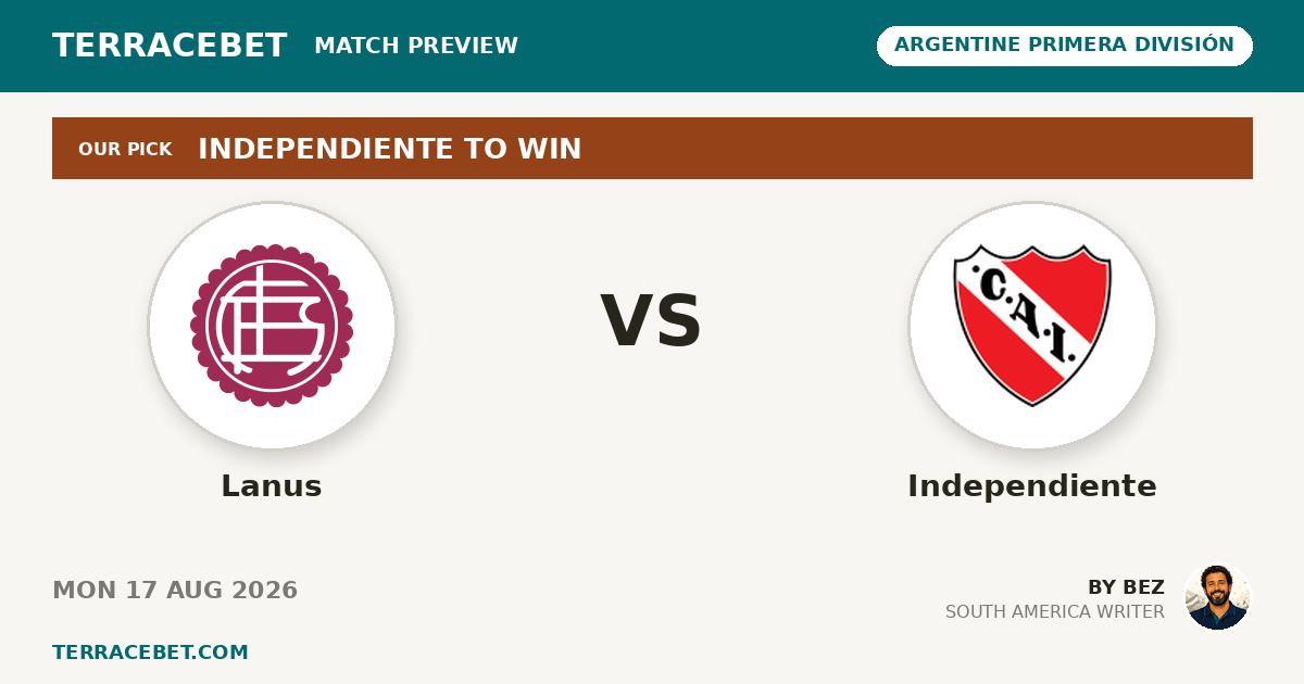 Lanus vs Independiente preview by Bez for TerraceBet