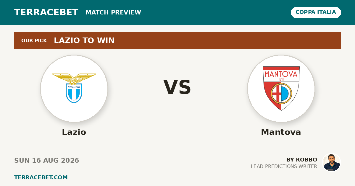 Lazio vs Mantova preview by Robbo for TerraceBet