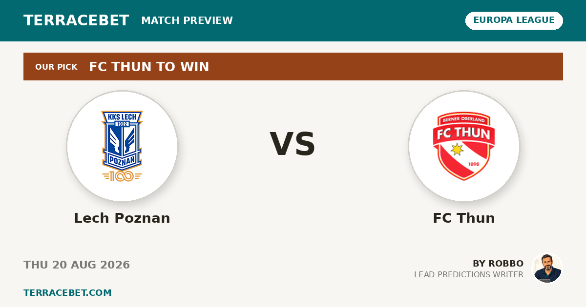 Lech Poznan vs FC Thun preview by Robbo for TerraceBet