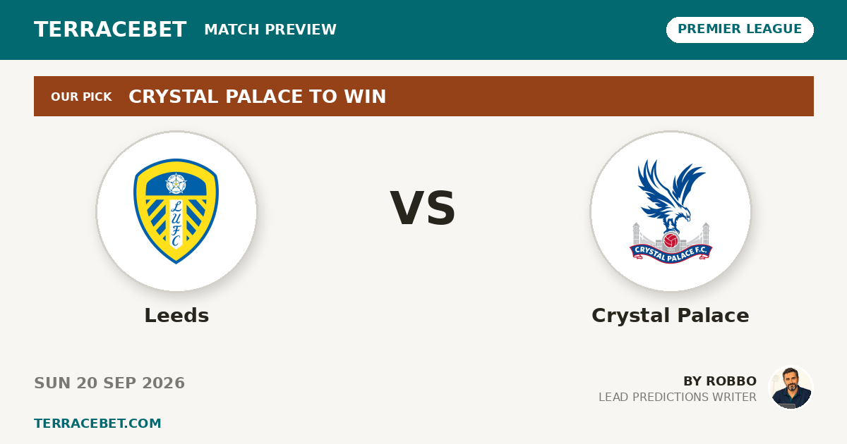 Leeds vs Crystal Palace preview by Robbo for TerraceBet