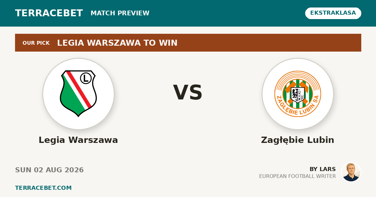 Legia Warszawa vs Zagłębie Lubin preview by Lars for TerraceBet