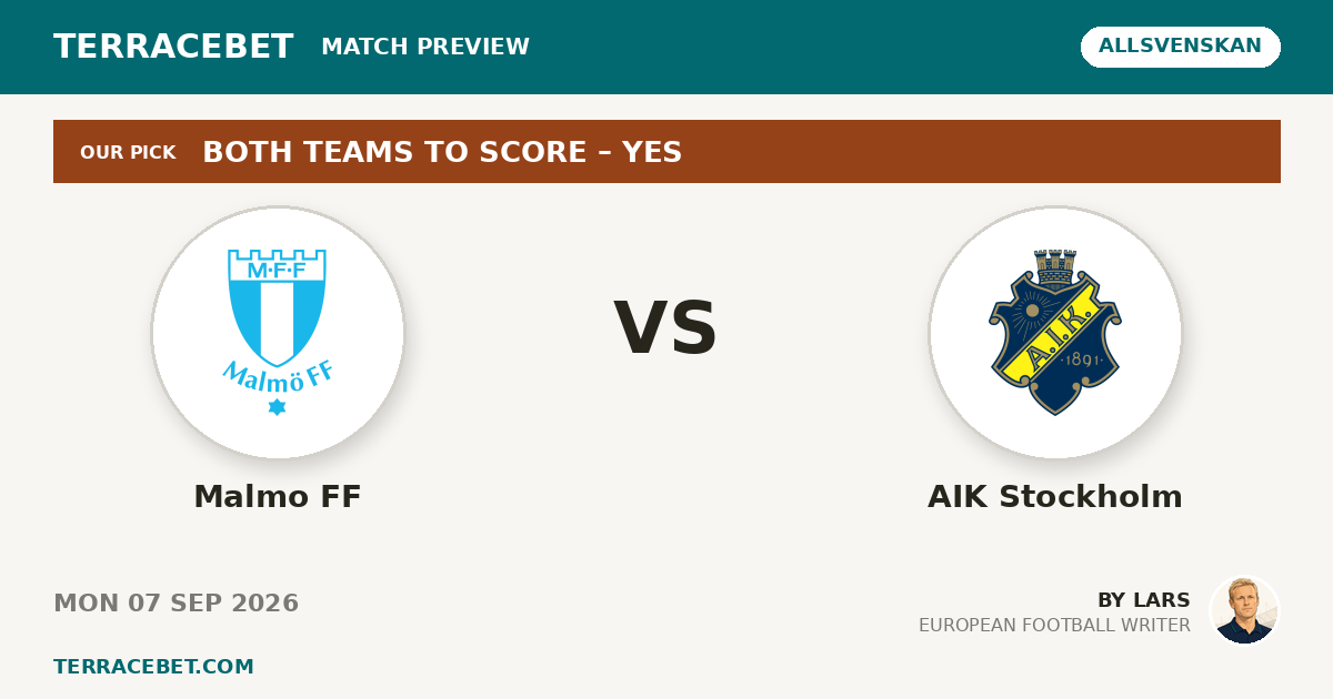 Malmo FF vs AIK Stockholm preview by Lars for TerraceBet