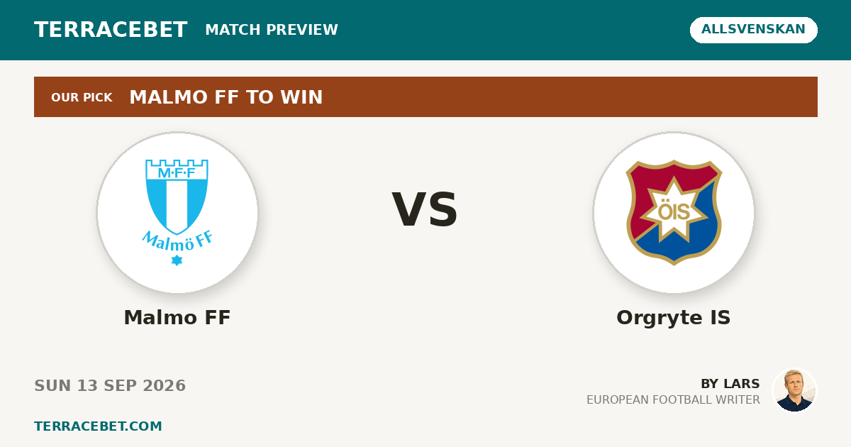 Malmo FF vs Orgryte IS preview by Lars for TerraceBet