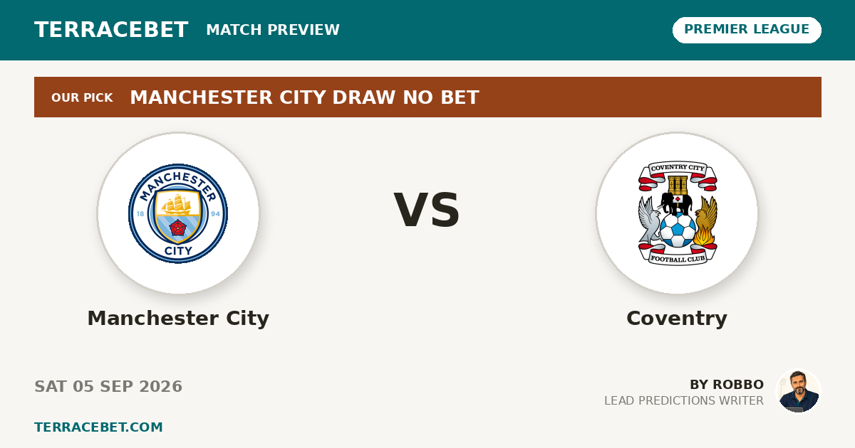 Manchester City vs Coventry preview by Robbo for TerraceBet
