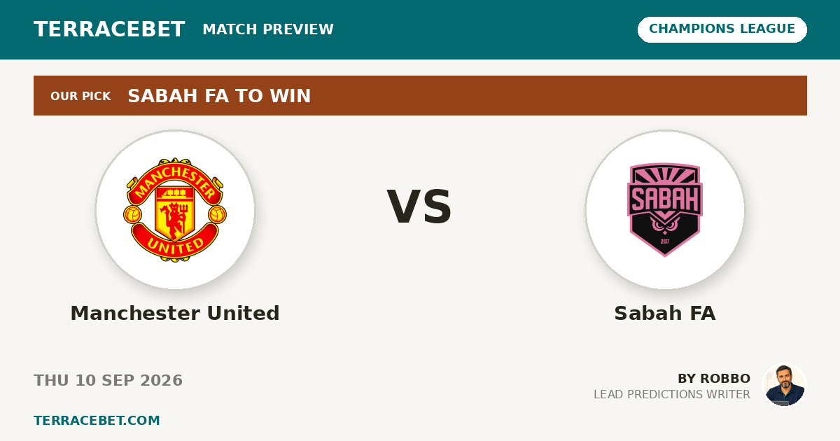 Manchester United vs Sabah FA preview by Robbo for TerraceBet