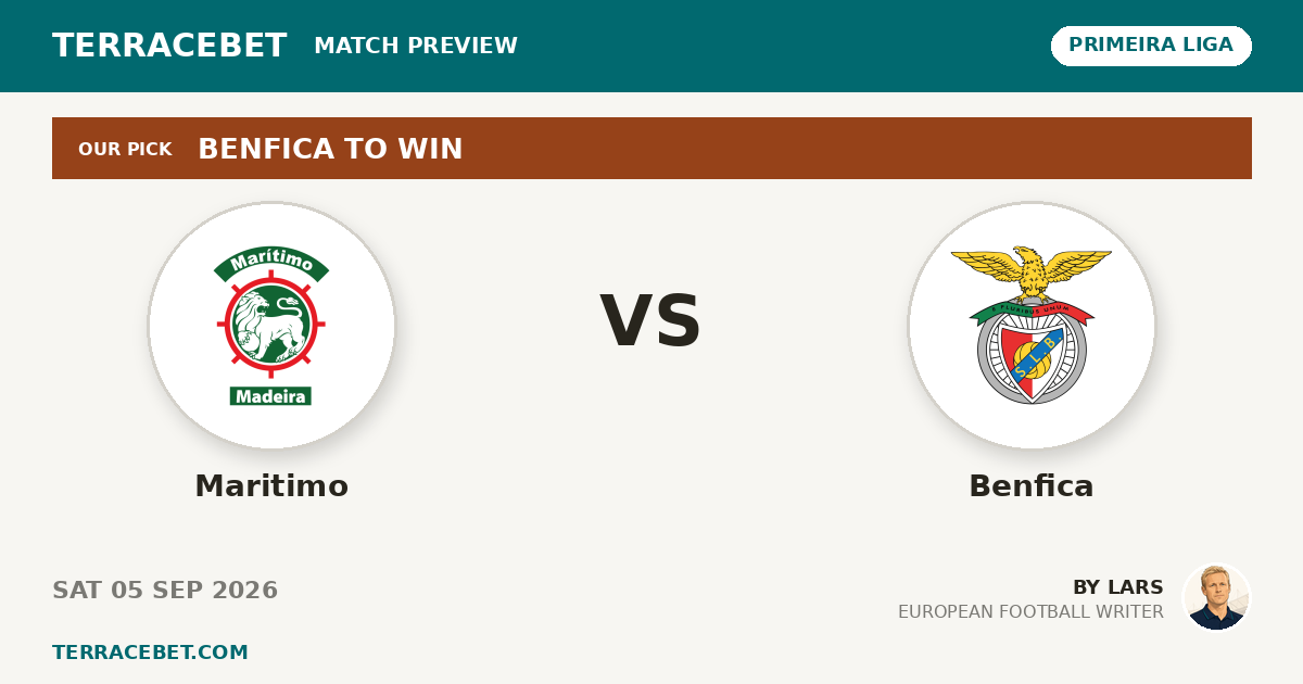 Maritimo vs Benfica preview by Lars for TerraceBet