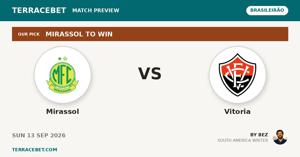 Mirassol vs Vitoria preview by Bez for TerraceBet