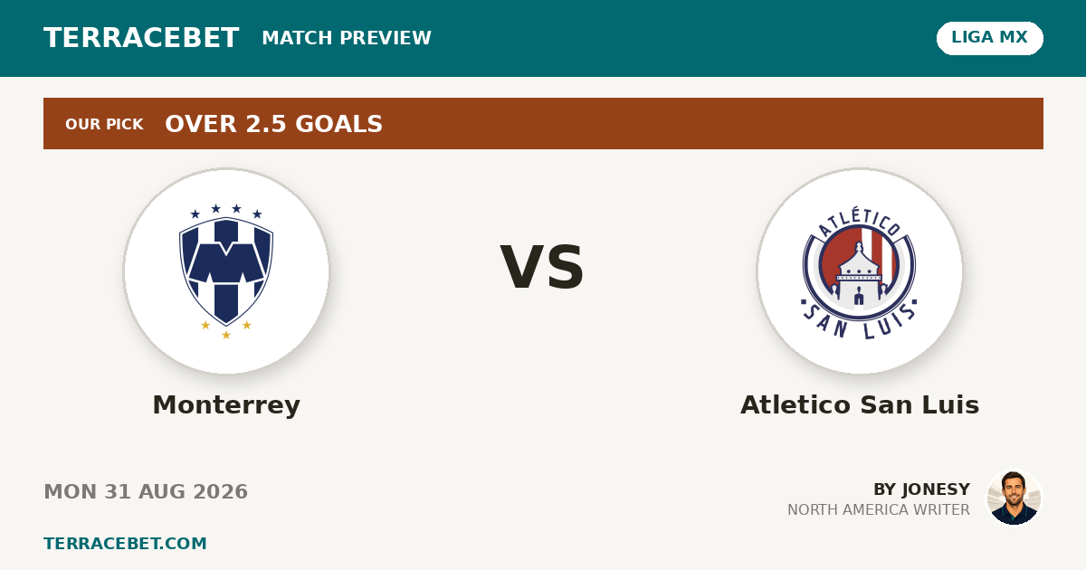 Monterrey vs Atletico San Luis preview by Jonesy for TerraceBet