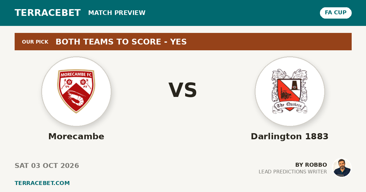 Morecambe vs Darlington 1883 preview by Robbo for TerraceBet
