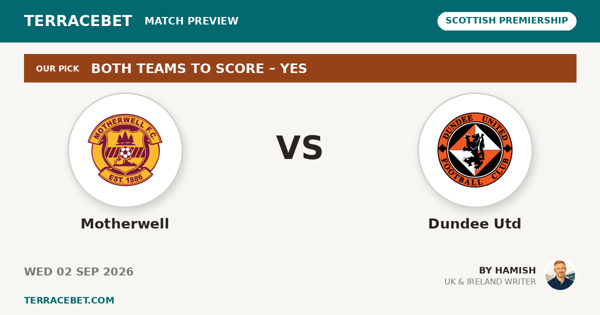 Motherwell vs Dundee Utd preview by Hamish for TerraceBet