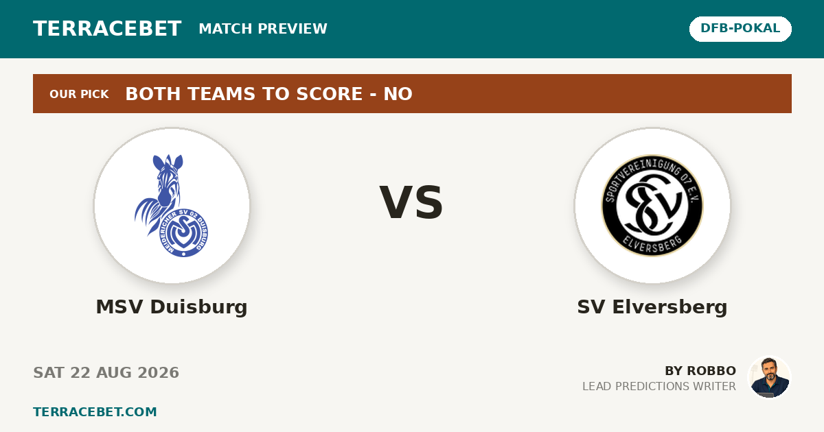 MSV Duisburg vs SV Elversberg preview by Robbo for TerraceBet