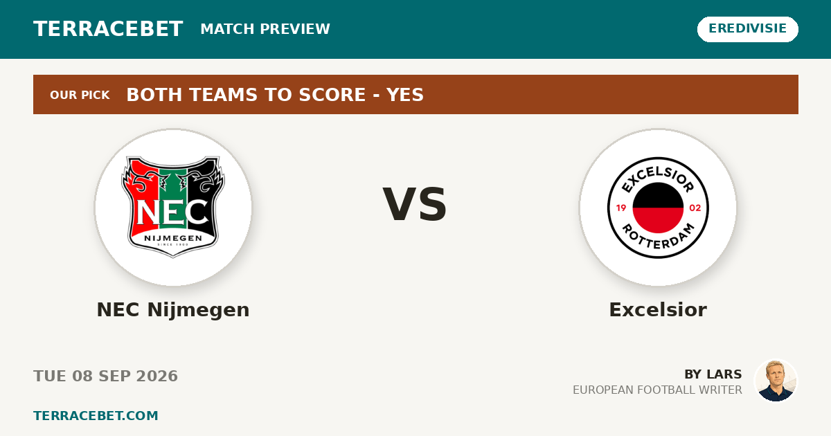 NEC Nijmegen vs Excelsior preview by Lars for TerraceBet