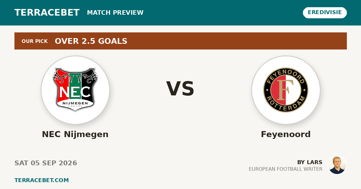 NEC Nijmegen vs Feyenoord preview by Lars for TerraceBet