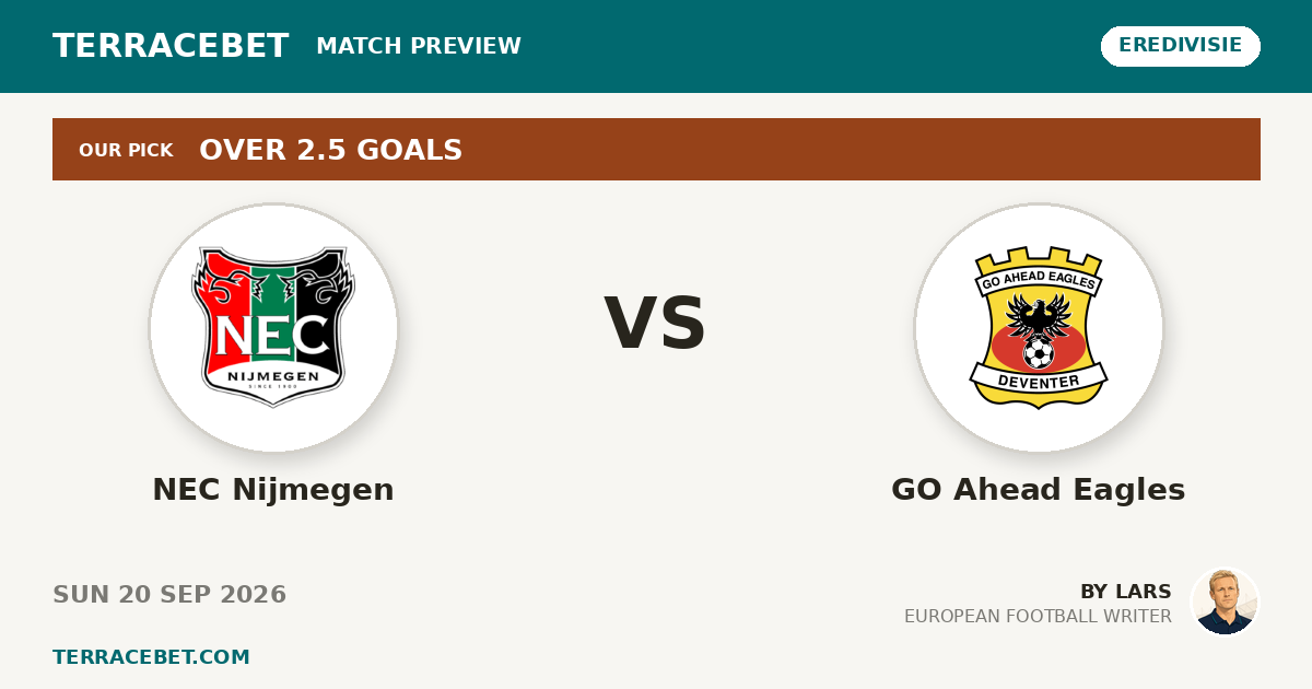 NEC Nijmegen vs GO Ahead Eagles preview by Lars for TerraceBet