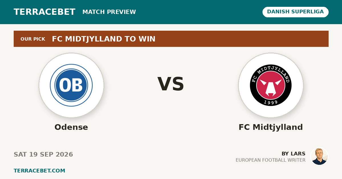 Odense vs FC Midtjylland preview by Lars for TerraceBet