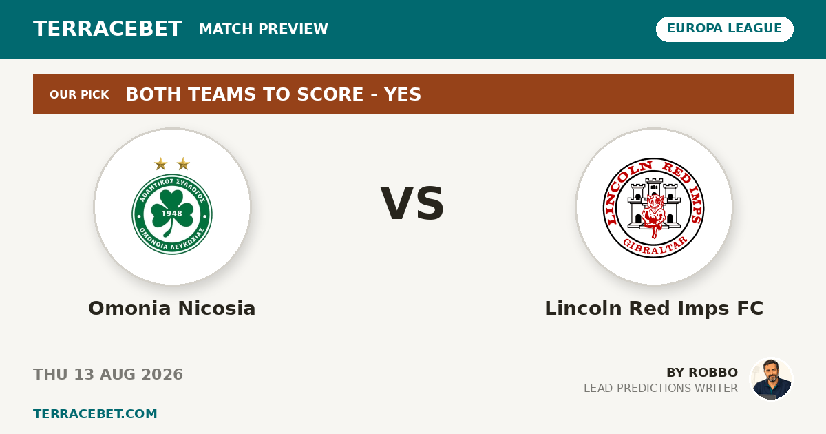 Omonia Nicosia vs Lincoln Red Imps FC preview by Robbo for TerraceBet