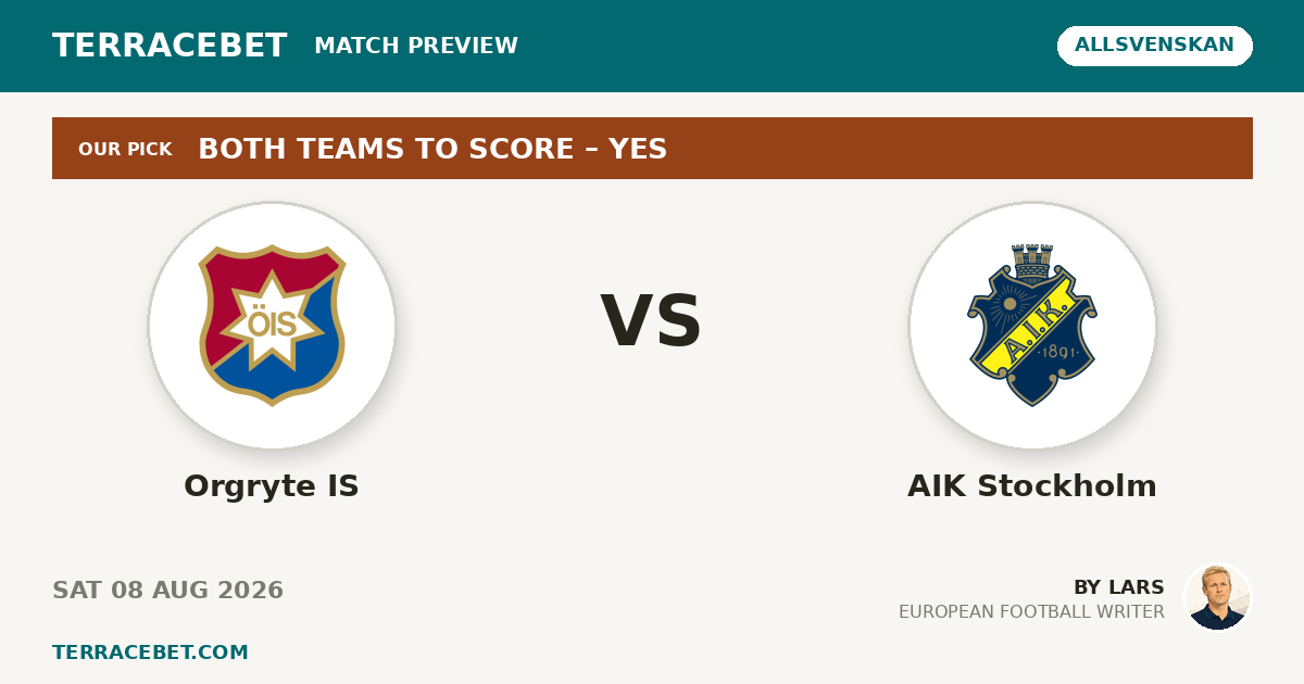 Orgryte IS vs AIK Stockholm preview by Lars for TerraceBet