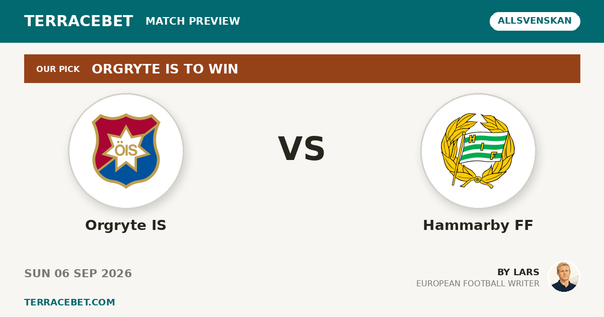 Orgryte IS vs Hammarby FF preview by Lars for TerraceBet