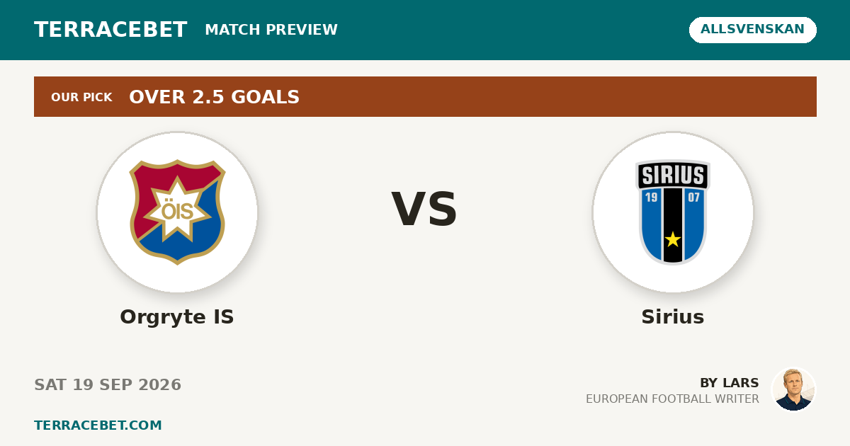 Orgryte IS vs Sirius preview by Lars for TerraceBet