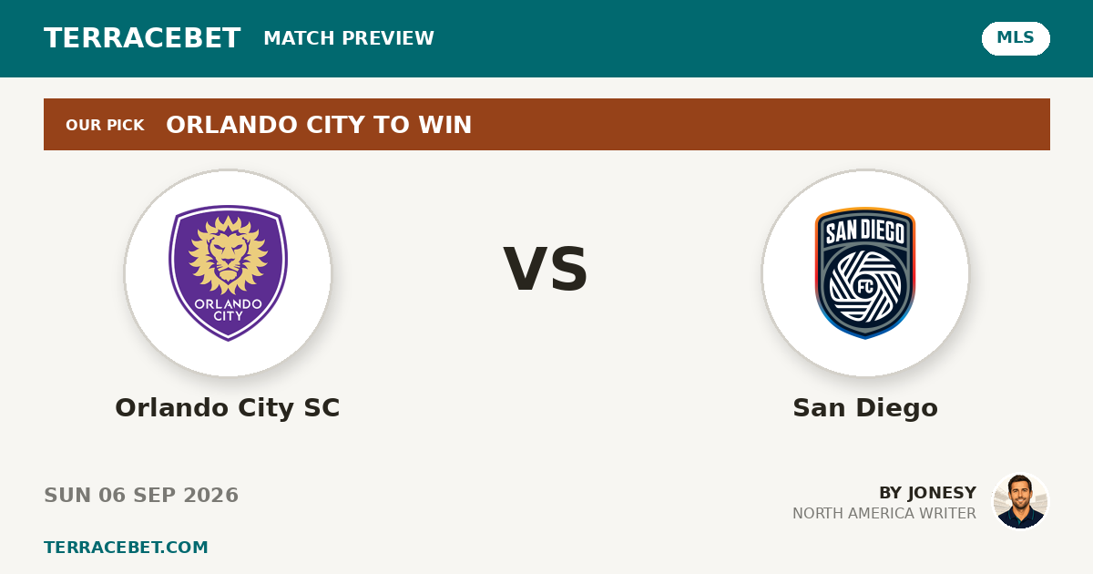 Orlando City SC vs San Diego preview by Jonesy for TerraceBet