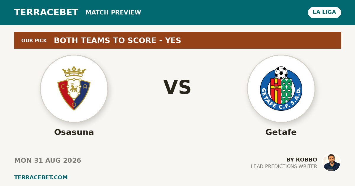 Osasuna vs Getafe preview by Robbo for TerraceBet