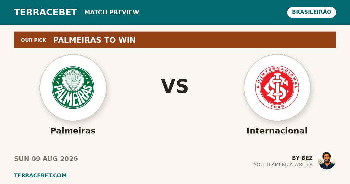 Palmeiras vs Internacional preview by Bez for TerraceBet
