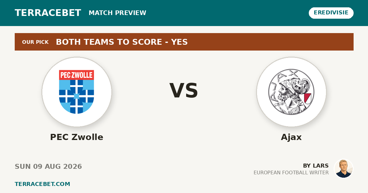 PEC Zwolle vs Ajax preview by Lars for TerraceBet