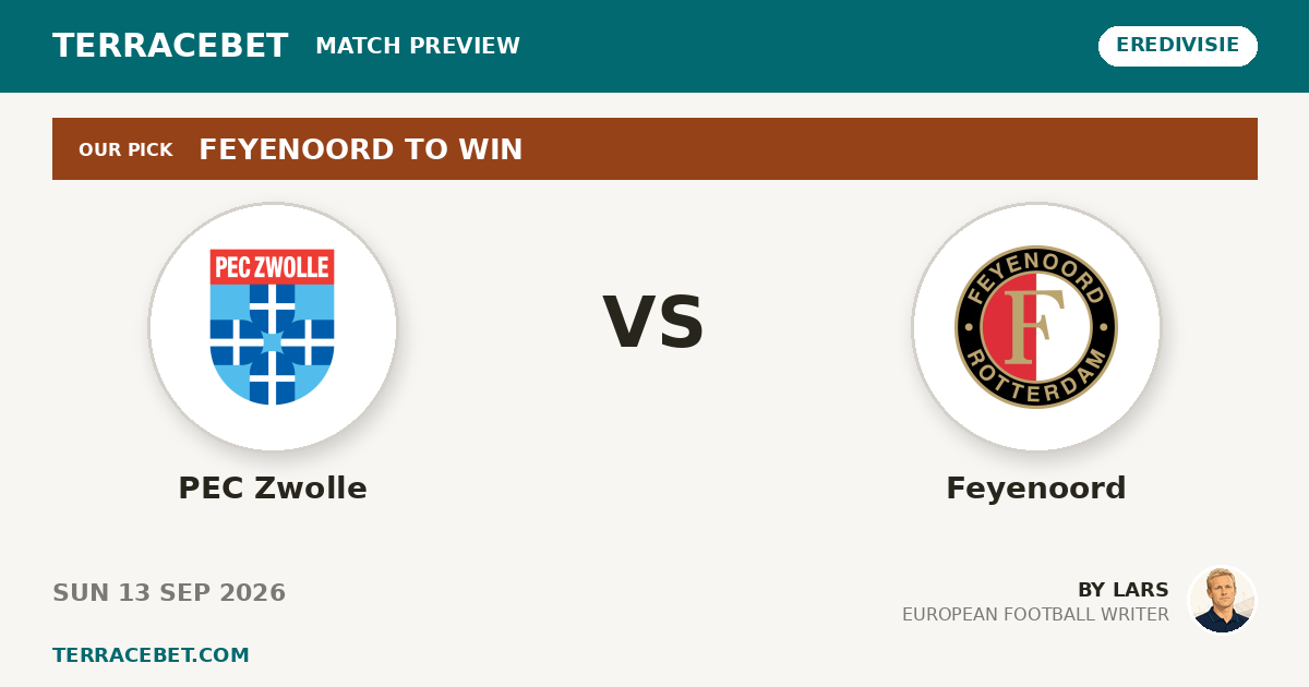 PEC Zwolle vs Feyenoord preview by Lars for TerraceBet