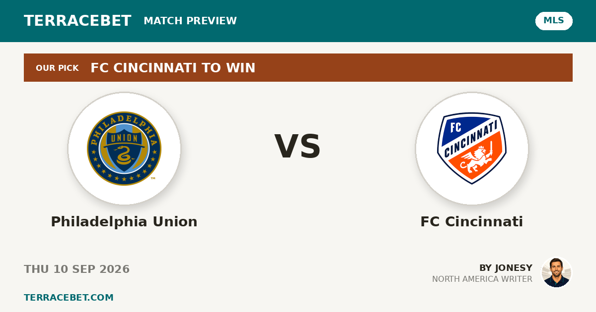 Philadelphia Union vs FC Cincinnati preview by Jonesy for TerraceBet