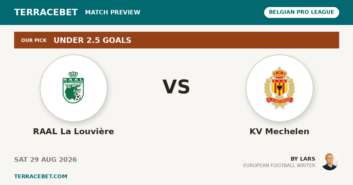 RAAL La Louvière vs KV Mechelen preview by Lars for TerraceBet