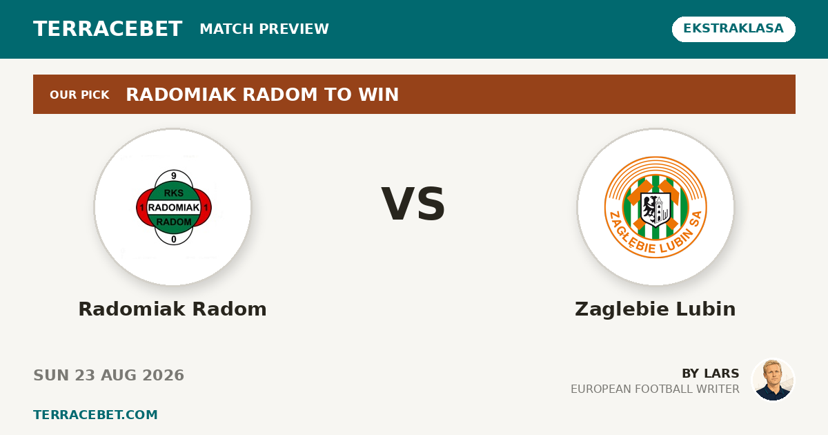Radomiak Radom vs Zaglebie Lubin preview by Lars for TerraceBet