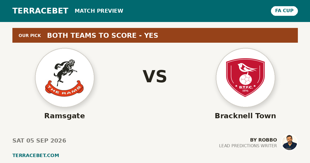 Ramsgate vs Bracknell Town preview by Robbo for TerraceBet