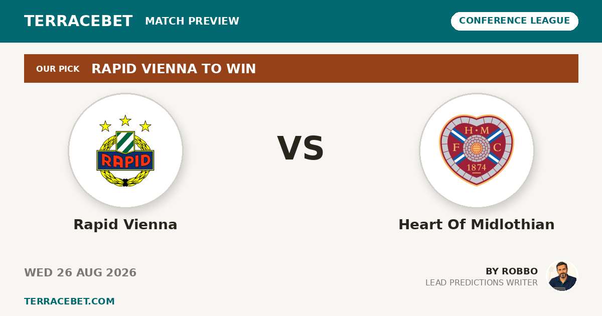Rapid Vienna vs Heart Of Midlothian preview by Robbo for TerraceBet