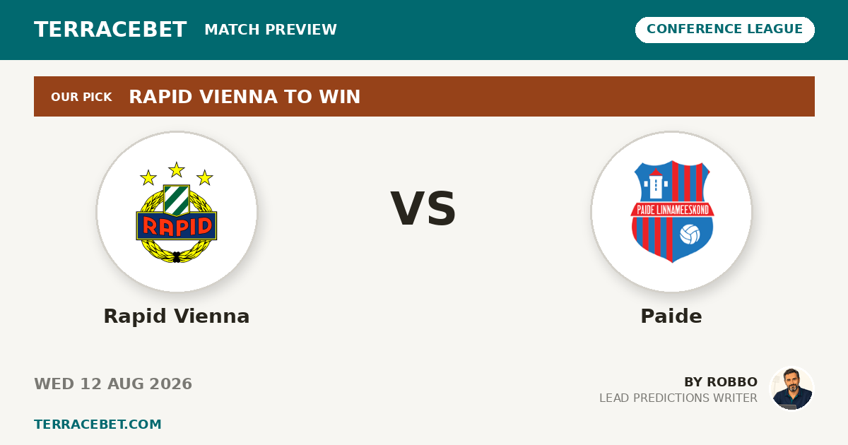 Rapid Vienna vs Paide preview by Robbo for TerraceBet