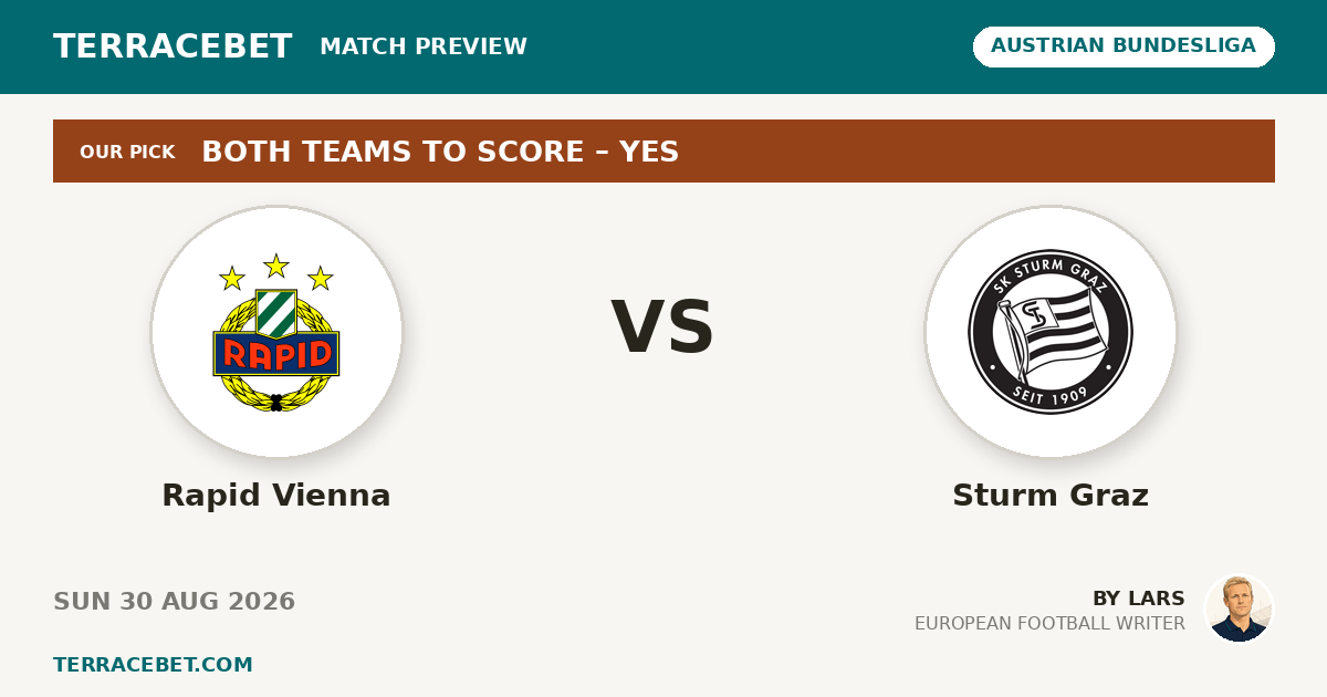 Rapid Vienna vs Sturm Graz preview by Lars for TerraceBet