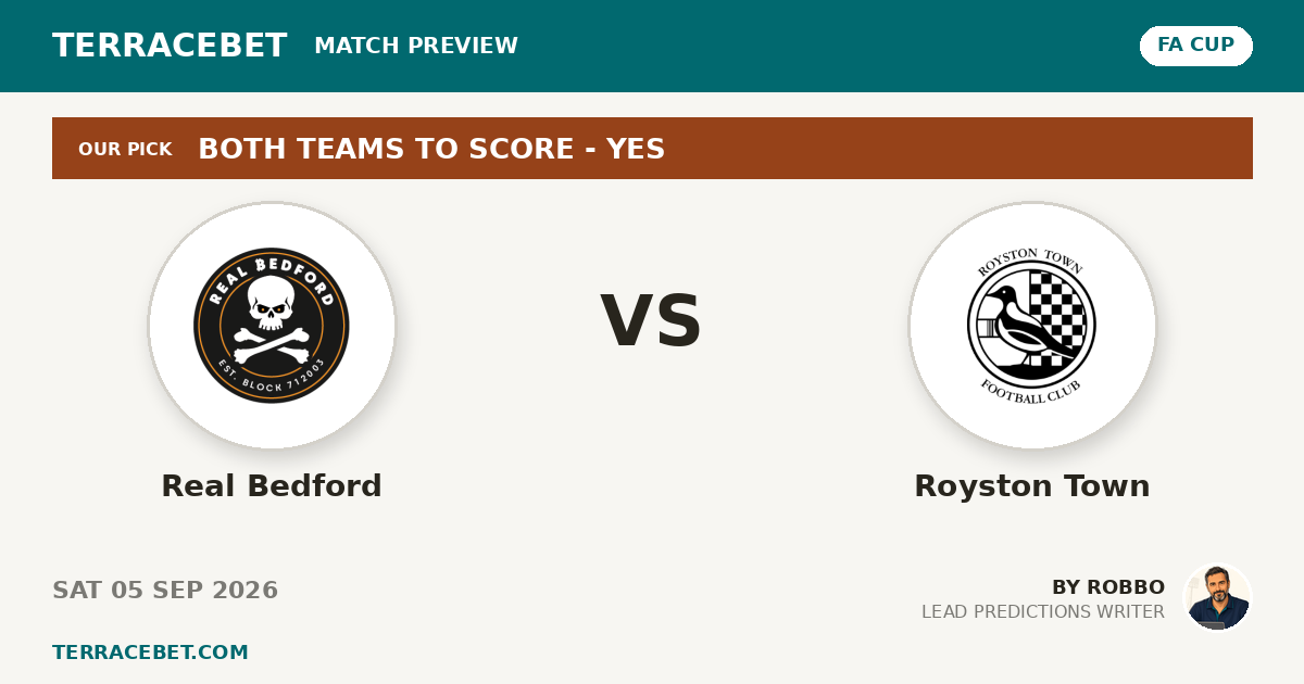Real Bedford vs Royston Town preview by Robbo for TerraceBet