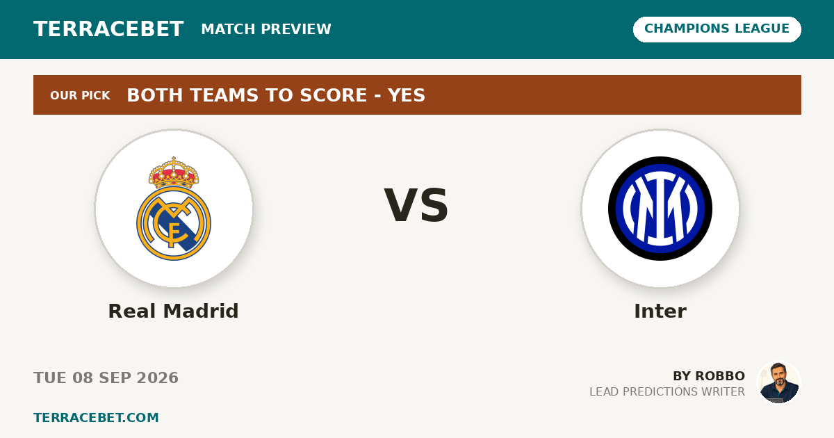 Real Madrid vs Inter preview by Robbo for TerraceBet