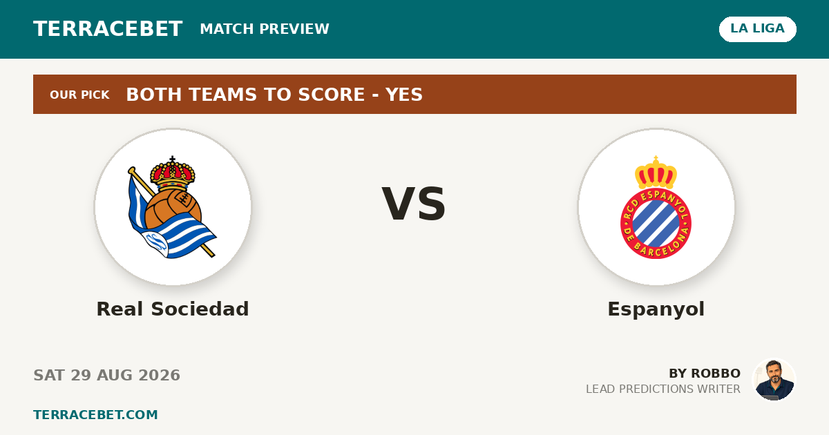 Real Sociedad vs Espanyol preview by Robbo for TerraceBet