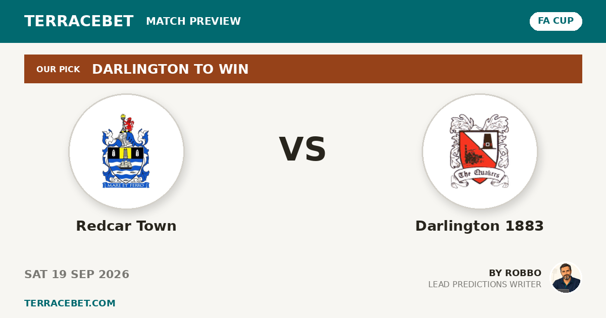 Redcar Town vs Darlington 1883 preview by Robbo for TerraceBet