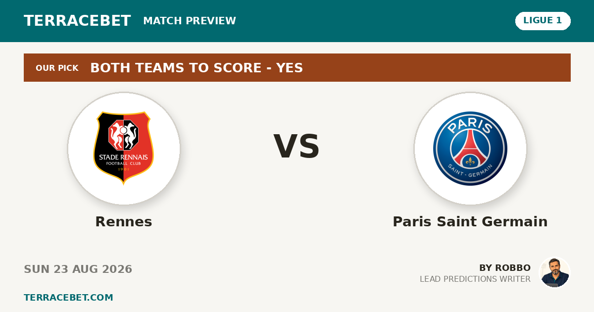 Rennes vs Paris Saint Germain preview by Robbo for TerraceBet