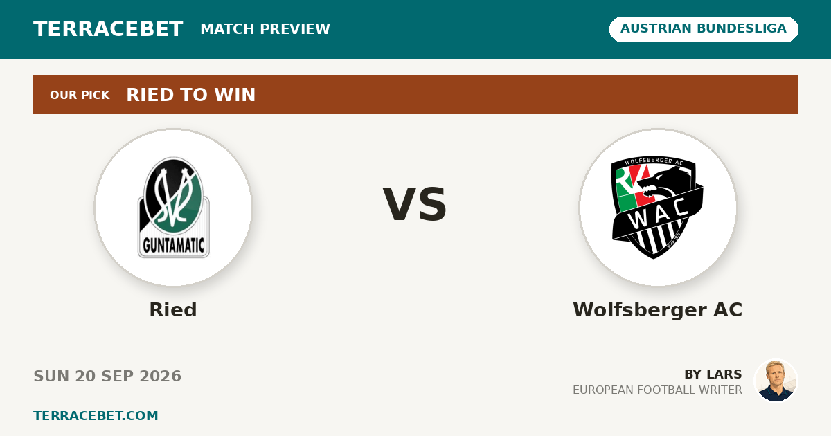 Ried vs Wolfsberger AC preview by Lars for TerraceBet