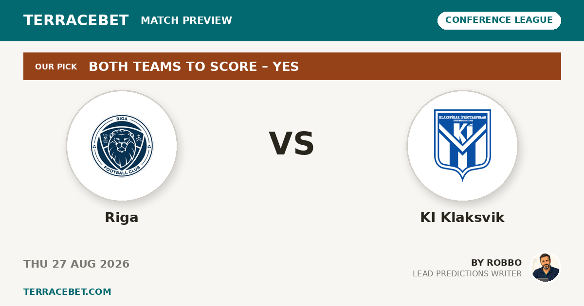 Riga vs KI Klaksvik preview by Robbo for TerraceBet