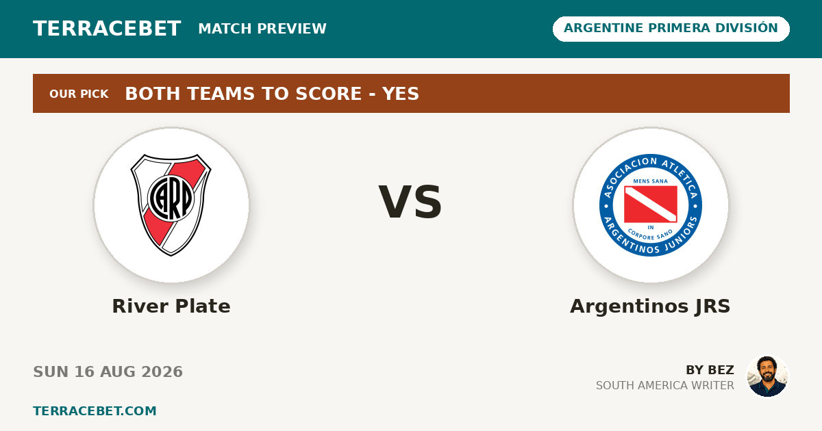 River Plate vs Argentinos JRS preview by Bez for TerraceBet
