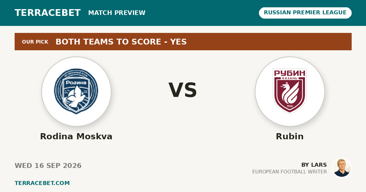 Rodina Moskva vs Rubin preview by Lars for TerraceBet
