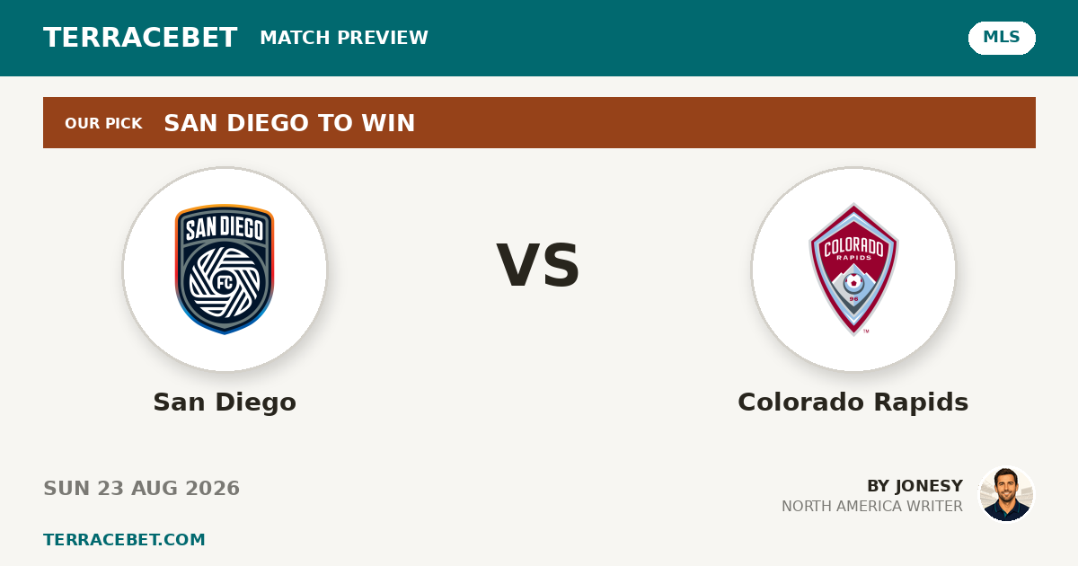 San Diego vs Colorado Rapids preview by Jonesy for TerraceBet