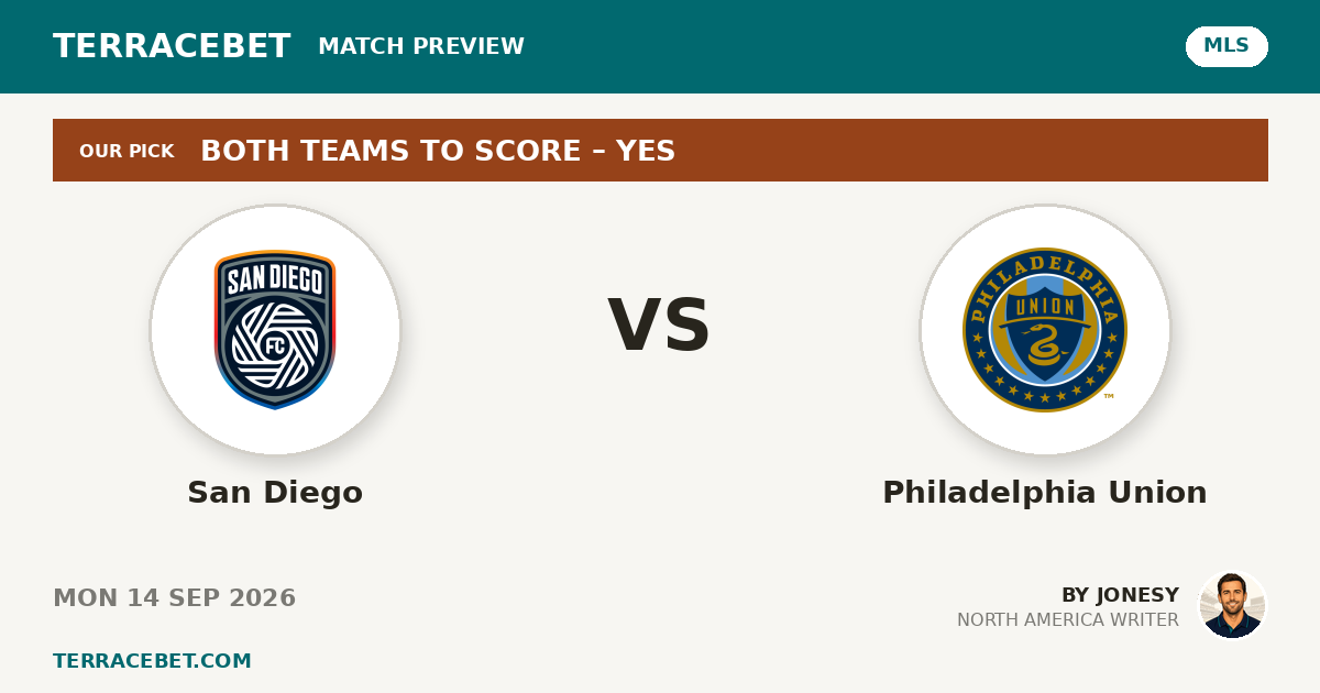 San Diego vs Philadelphia Union preview by Jonesy for TerraceBet