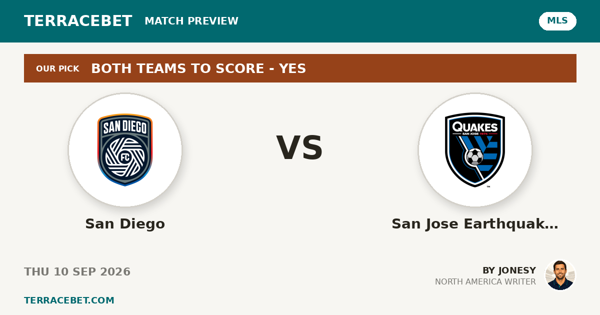 San Diego vs San Jose Earthquakes preview by Jonesy for TerraceBet